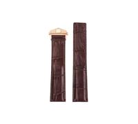 Srndsydak Fit for Tag Heuer Carrera Crocodile Leather Folding buckle Watch band 19mm 20mm 22mm(Brown-rose gold,20mm)