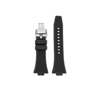 Srndsydak Fit for Tissot PRX T137 Super Player T137407 T137410A 40mm Men's Silicone Watch band 27x12mm(A-Black Steel)