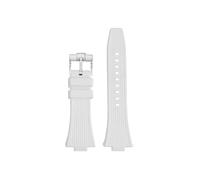 Srndsydak Fit for Tissot PRX T137 Super Player T137407 T137410A 40mm Men's Silicone Watch band 27x12mm(White Steel)