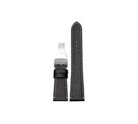 Srndsydak Fit for Tudor Black Bay 1958 39mm 41mm GMT Pelagos Cowhide Strap 20mm 22mm Men Leather WatchBand Stainless steel buckle(Black White folding,22mm)