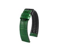 Srndsydak Fit for Tudor Bronze Small Red Flower Black Shield Waterproof Cowhide Genuine Leather Rubber Men's 20mm 22mm Watchband(Green-black pin buckle,20mm)