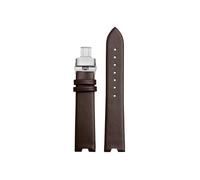 Srndsydak Fit for Versace Watch SCI080016 SCI070016 Women V-notch Thin Leather Watch Band 18mm(A Brown-Silver)