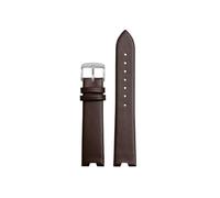 Srndsydak Fit for Versace Watch SCI080016 SCI070016 Women V-notch Thin Leather Watch Band 18mm(Brown-Silver)