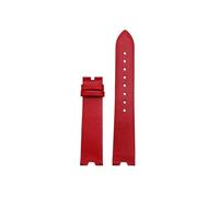 Srndsydak Fit for Versace Watch SCI080016 SCI070016 Women V-notch Thin Leather Watch Band 18mm(Red no buckle)