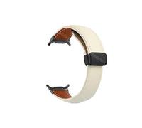 Srndsydak Luxury Leather No Gaps Watch Band Fit for Samsung Galaxy Watch Ultra 47mm Curved End Loop Strap Bracelet Correa(Black white)