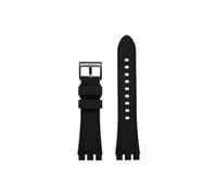 Srndsydak Men's Silicone Watch Strap 19mm 21mm Fit for Swatch YVS YCS YAS YGS Rubber Watchband Waterproof Sports Wrist Band(Black black buckle,Width 19mm)
