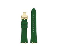Srndsydak Metal Adapter Men Wristband Fit for Tudor Royal M28600 M28603 41mm Modified Waterproof Silicone WatchStrap Accessories(Green-gold folding)