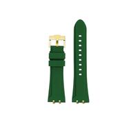 Srndsydak Metal Adapter Men Wristband Fit for Tudor Royal M28600 M28603 41mm Modified Waterproof Silicone WatchStrap Accessories(Green-gold pin buckle)