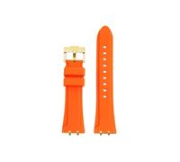 Srndsydak Metal Adapter Men Wristband Fit for Tudor Royal M28600 M28603 41mm Modified Waterproof Silicone WatchStrap Accessories(Orange-gold pin buckle)