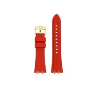 Srndsydak Metal Adapter Men Wristband Fit for Tudor Royal M28600 M28603 41mm Modified Waterproof Silicone WatchStrap Accessories(Red-gold pin buckle)