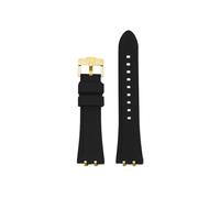 Srndsydak Metal Adapter Men Wristband Fit for Tudor Royal M28600 M28603 41mm Modified Waterproof Silicone WatchStrap Accessories(Black-gold pin buckle)