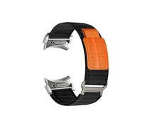 Srndsydak No Gaps Trail Loop Band Fit for Samsung Galaxy Watch 6 5 4/6Classic 4Classic/5Pro(Black orange silver,For Galaxy 5 40/44mm)