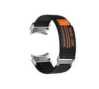 Srndsydak No Gaps Trail Loop Band Fit for Samsung Galaxy Watch 6 5 4/6Classic 4Classic/5Pro(Black silver,For Galaxy 4 40/44mm)