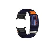 Srndsydak Nylon Travel Loop No Gaps Stainless Steel Men Watch Band Fit for Samsung Galaxy Watch Ultra 47mm(Black deep blue)