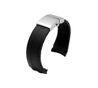 Srndsydak Silicone Rubber Watch band Fit for Mido M026.430/ M026.629 Ocean Star Waterproof Sport 22mm Comfortable Bracelet(Black-Silver)