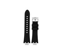 Srndsydak Silicone Rubber Watch Strap Fit for Maurice Lacroix Aikon AI6008 6007 6038 Modified Stainless steel Adapter Watch Strap(Black-silver pin buckle,For AI1018)