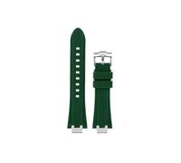 Srndsydak Silicone Rubber Watch Strap Fit for Maurice Lacroix Aikon AI6008 6007 6038 Modified Stainless steel Adapter Watch Strap(Green-silver pin buckle,For AI6038)
