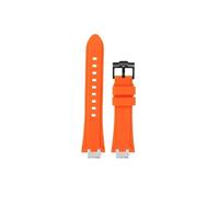 Srndsydak Silicone Rubber Watch Strap Fit for Maurice Lacroix Aikon AI6008 6007 6038 Modified Stainless steel Adapter Watch Strap(Orange-black pin buckle,For AI6008)