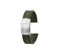 Srndsydak Silicone Watch strap 22mm Fit for Breitling Superocean Navitimer Avenger Rubber Watchband Folding Buckle(Green steel buckle)