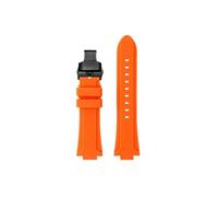 Srndsydak Silicone Watch Strap Fit for Citizen Photokinetic Red Magic CC3039/3079/3035 Modified Convex Raised Men Bracelet(Orange black Folding)