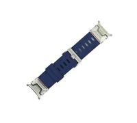Srndsydak Soft Silicone Loop Strap Fit for Samsung Galaxy Watch Ultra 47mm Luxury Men Sports Band No Gaps Curved End Bracelet(Silver blue)