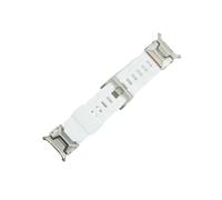 Srndsydak Soft Silicone Loop Strap Fit for Samsung Galaxy Watch Ultra 47mm Luxury Men Sports Band No Gaps Curved End Bracelet(Silver white)