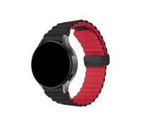 Srndsydak Unisex Silicone Watch band Fit for Samsung Galaxy Watch 7 6 5 4/ FE/ 6Classic 4Classic/ 5Pro(Black black red,For Galaxy 5 44/40mm)