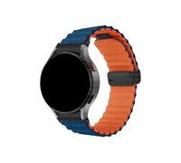Srndsydak Unisex Silicone Watch band Fit for Samsung Galaxy Watch 7 6 5 4/ FE/ 6Classic 4Classic/ 5Pro(Black blue orange,For Galaxy 4 44/40mm)