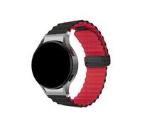 Srndsydak Unisex Silicone Watch band Fit for Samsung Galaxy Watch 7 6 5 4/ FE/ 6Classic 4Classic/ 5Pro(Silver black red,For Galaxy 6 44/40mm)