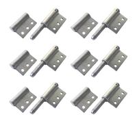 SRNETKJ 6 Pack 4" x 1-1/2" Weldable Lift Off Hinge Flag Hinges Detachable Door Hinges, Heavy Duty Steel Weld On Flag Hinge with Prepunched Holes for Trailer Ramp Gate Door, Thickness 2.2mm