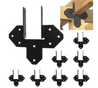 SRNETKJ 8Pcs 18-Gauge Strong Tie Hurricane Straps Black Hurricane Ties for Rafters 2x4,2x6, Heavy Duty Joist Hanger 2X Truss to Rafter Connector, Roofing Trusses Wood Timber Brackets