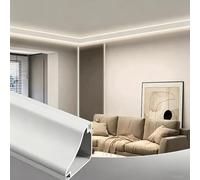 SRNSAEB Aluminum Profiles Ceiling Crown Molding Lighting, Low Profile Led Diffuser Channel & Indirect Led Light Strip Customisable, Lighting Skirting Boards Panel Cuttable(28.5ft/8.7m)