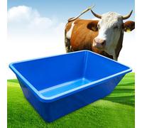 SRNSAEB Blue Black Big Plastic Goat Feeders 83cm Long, Heavy Duty Large Capacity Livestock Feed Trough to Cattle Pig Horses & Sheep Goats, Easy to Clean, Thickened Hay Feeding Troughs(Blue)