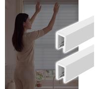 SRNSAEB Extra Long Light Blocking Tracks White Black Gray, U Channel Window Light Blocker Strips Aluminium, 60 90 110 CM 1.5m 2m 2.5m 3m Blackout Curtain Light Gap Blocker(White 2pcs,8ft/2.4m)