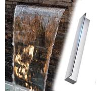 SRNSAEB Outdoor Above Ground Pool Fountain Waterfall, Wall Recessed Water Spillway Overflow 20cm 50cm 100cm 120cm 180cm 2m Long, Garden/Backyard/Scenic Area/Park Pond Feature(Silver,28inch/71.1cm)