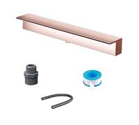 SRNSAEB Outdoor Above Ground Pool Fountain Waterfall, Wall Recessed Water Spillway Overflow 20cm 50cm 100cm 120cm 180cm 2m Long, Garden/Backyard/Scenic Area/Park Pond Feature(Rose Gold,28inch/71.1cm)