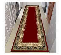 SRNSAEB Red Classical Hallway Runner Rug 6ft/8ft/10ft/12ft/16ft/20ft Long, Non Slip Washable Floor Carpet for Indoor Outdoor Entryway (Size : 80x300cm(2.6ftx10ft))