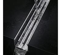 SRNSAEB Silver Outdoor Pool Deck Drain Channel with Linear Cover, Commercial Concrete/Paver/Walkway Drainage Trench, Narrow & Low Profile Channels Drain set(5.5x5cm(2 1/5x2))