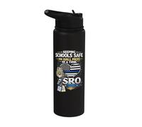 SRO School Resource Officer Keeping Schools Safe Stainless Steel Insulated Water Bottle