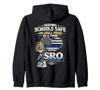 SRO School Resource Officer Keeping Schools Safe Zip Hoodie