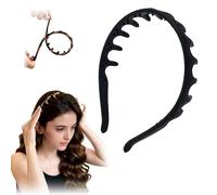 SROCOPT Silicone U Shape Fashion Tooth Hair Comb Headband, 2026 New Zig Zag High Cranium Head Bands for Women's Hair Non Slip, Reversible Korean Headbands with Teeth(Black,1pcs)