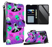 SROJDHFJB Astronaut Alien for Samsung Galaxy A32 5G Wallet Case with Wrist Strap, Flip PU Leather Card Holder Phone Case Magnetic Closure Kickstand Shockproof Purse Cover for Galaxy A32 5G