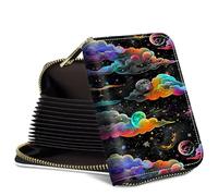 SROJDHFJB Mini Credit Card Holder Wallet for Women, RFID Blocking Small Card Case, Color Cloud Sky, Classic