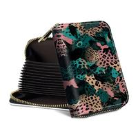 SROJDHFJB Mini Credit Card Holder Wallet for Women, RFID Blocking Small Card Case, Color Leopards, Classic