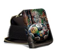 SROJDHFJB Mini Credit Card Holder Wallet for Women, RFID Blocking Small Card Case, Graffiti Handball, Classic