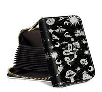 SROJDHFJB Mini Credit Card Holder Wallet for Women, RFID Blocking Small Card Case, Moon Snake Tarot, Classic