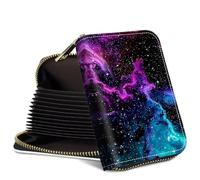 SROJDHFJB Mini Credit Card Holder Wallet for Women, RFID Blocking Small Card Case, Phantom Starry Sky, Classic
