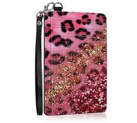 SROJDHFJB Mini Credit Card Holder Wallet for Women, RFID Blocking Small Card Case, Pink Glitter, Minimalist
