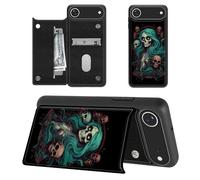 SROJDHFJB Sugar Skull Dead Girl for iPhone 17 Air Wallet Case with Card Holder, RFID Blocking Flip Soft PU Leather Kickstand Magnetic Closure Slim Purse Phone Case for iPhone 17 Air
