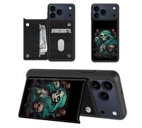 SROJDHFJB Sugar Skull Dead Girl for iPhone 17 Pro Max Wallet Case with Card Holder, RFID Blocking Flip Soft PU Leather Kickstand Magnetic Closure Slim Purse Phone Case for iPhone 17 Pro Max